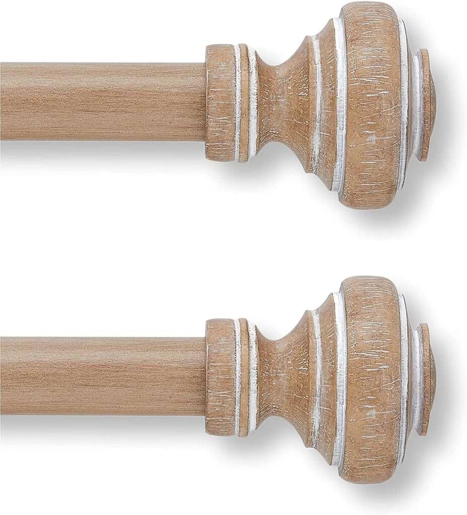 MODE Farmhouse Collection Set of 2 wood curtain rods