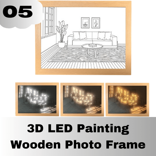 3D LED Painting Wooden Photo Frame