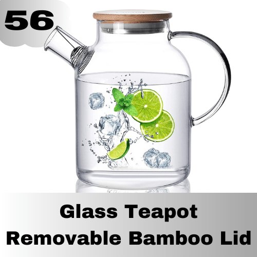 Glass Teapot Removable Bamboo Lid