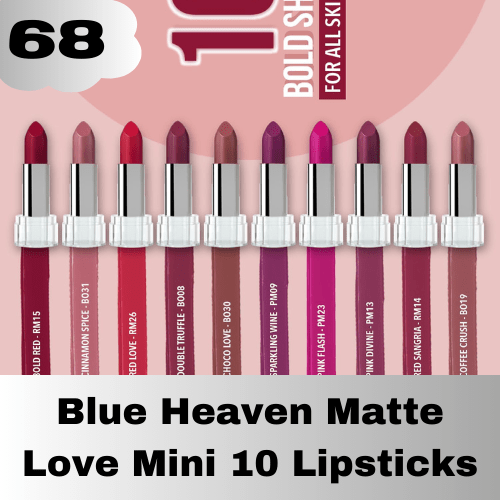 Blue Heaven Matte Set of 10 Lipsticks