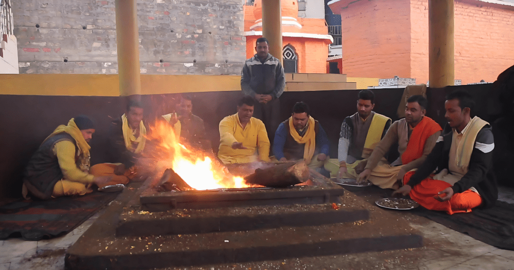 Havan ritual at baglamukhi temple